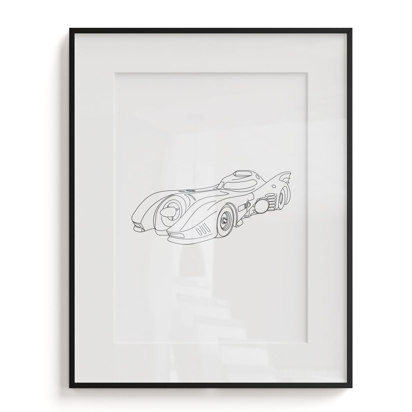 1989 Batmobile Line Art Print