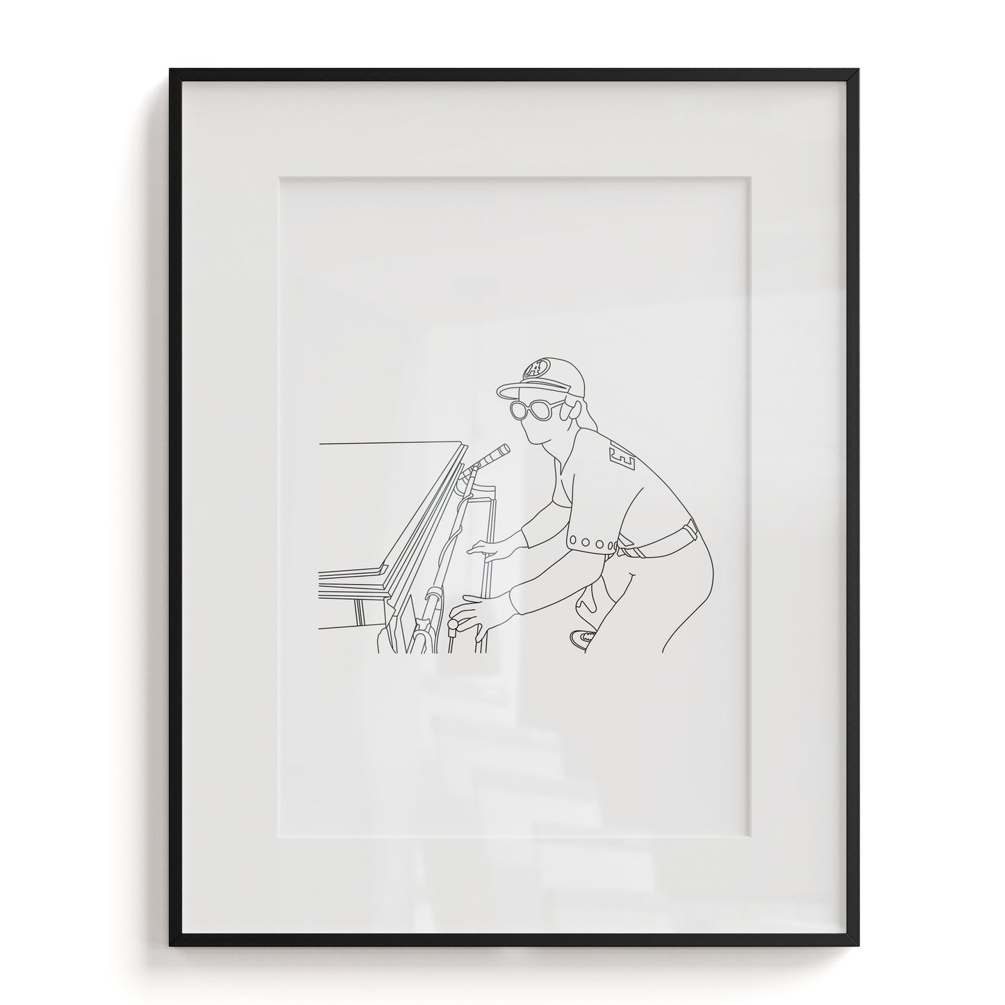 Elton John Line Art Print