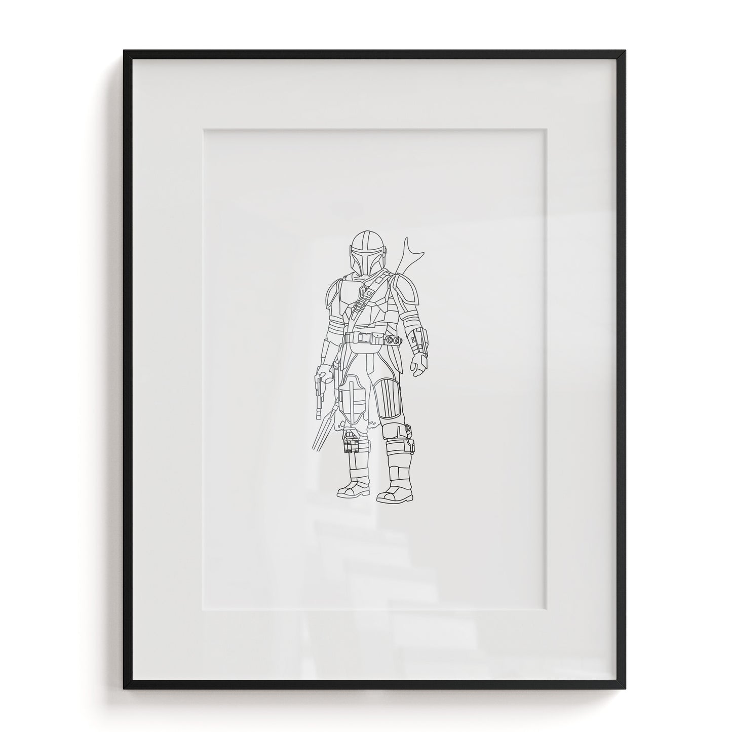 Din Djarin Line Art Print