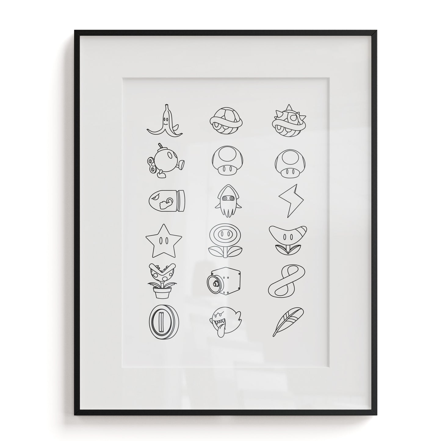 Mario Kart Line Art Print