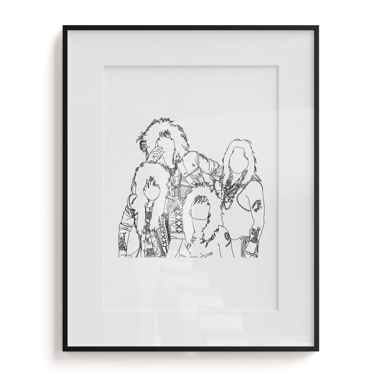 Motley Crue Line Art Print