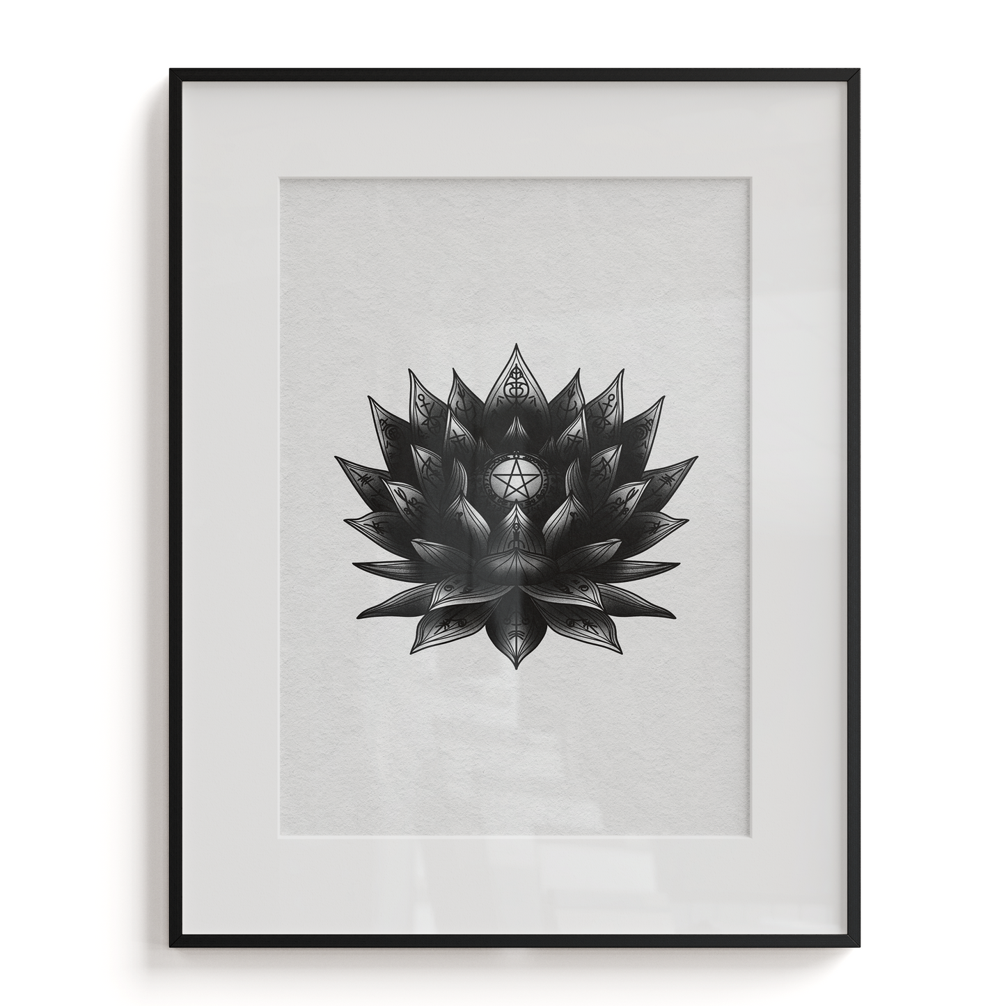 Black Lotus - Traditional Tattoo Flash Print