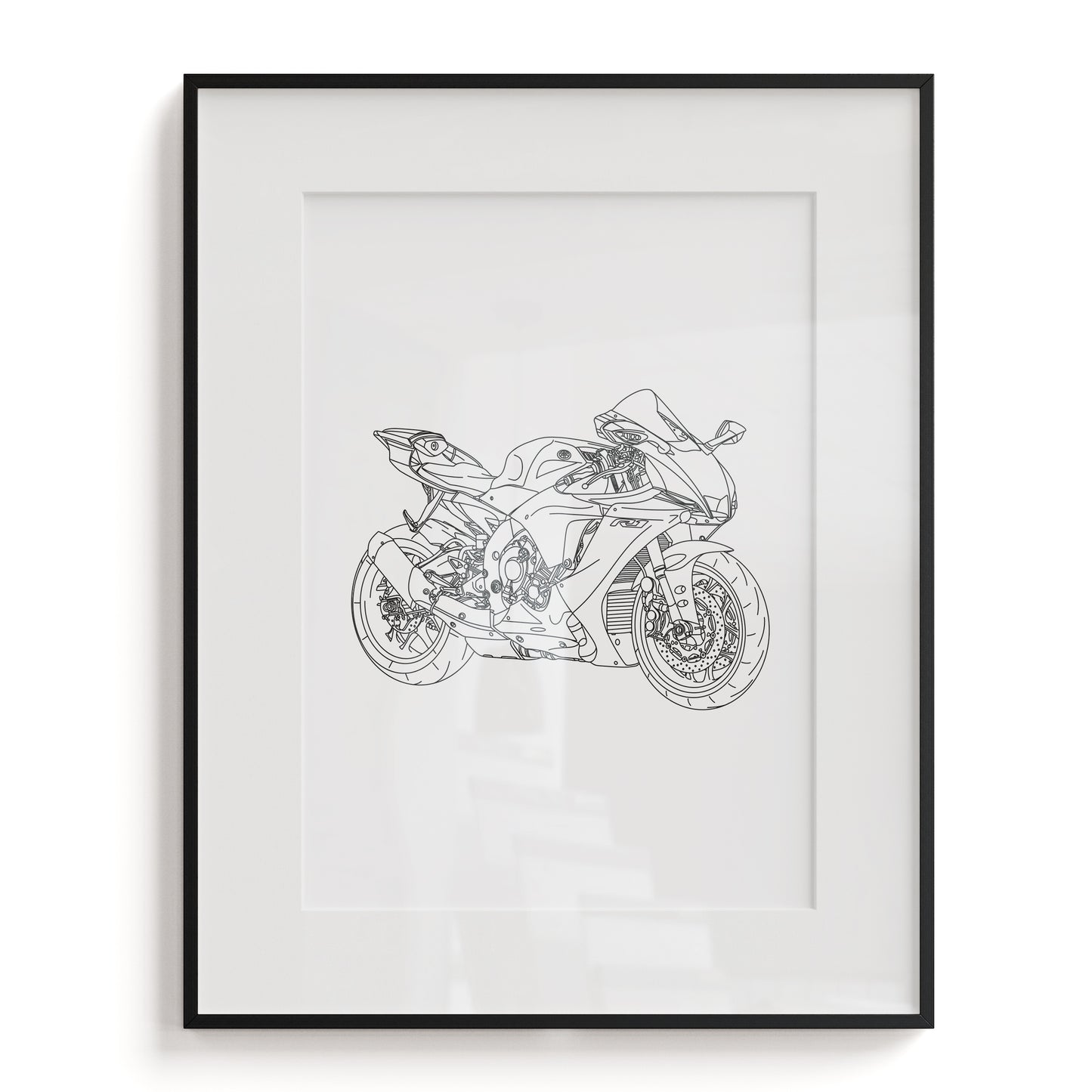 Custom Line Art Motorbike Print