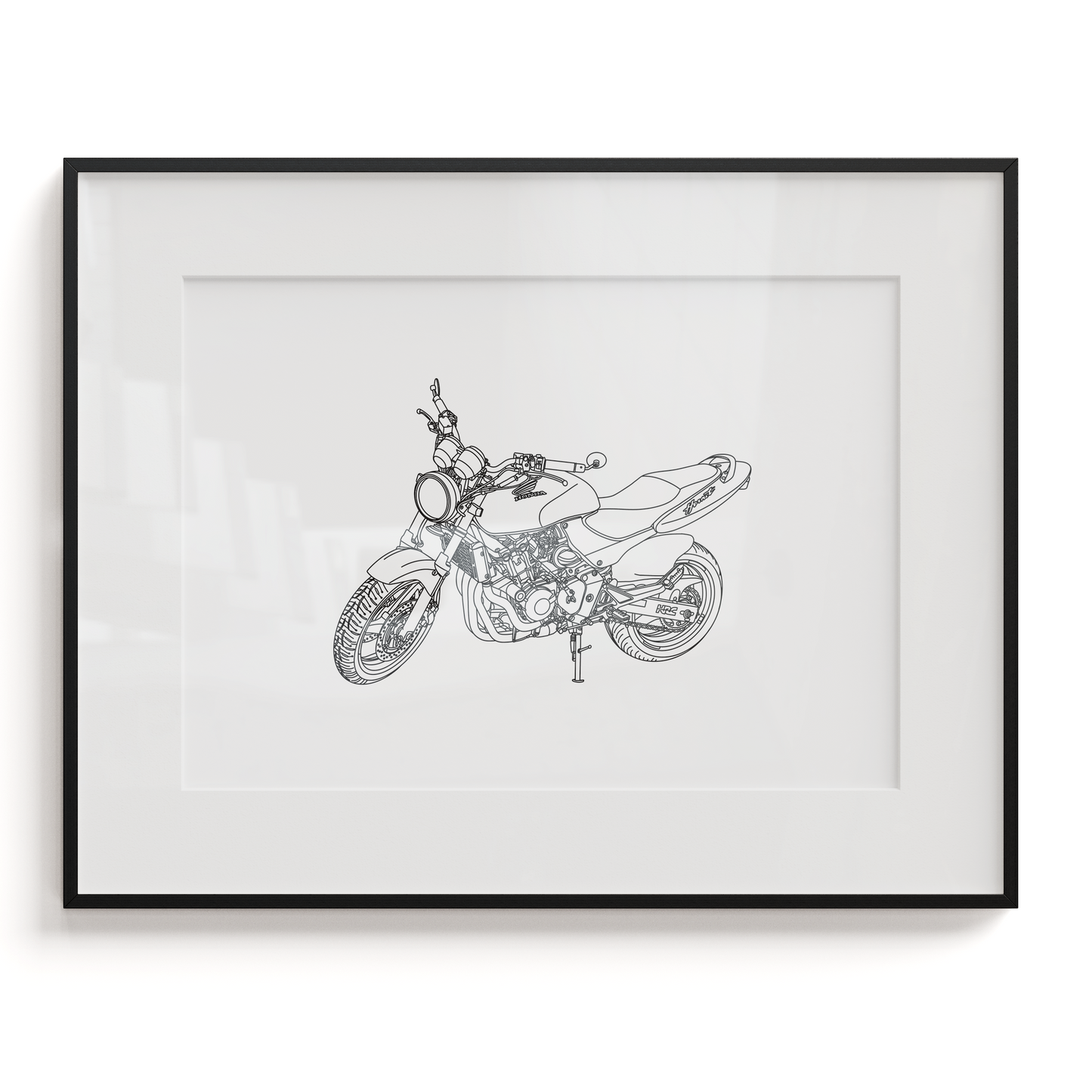 Custom Line Art Motorbike Print