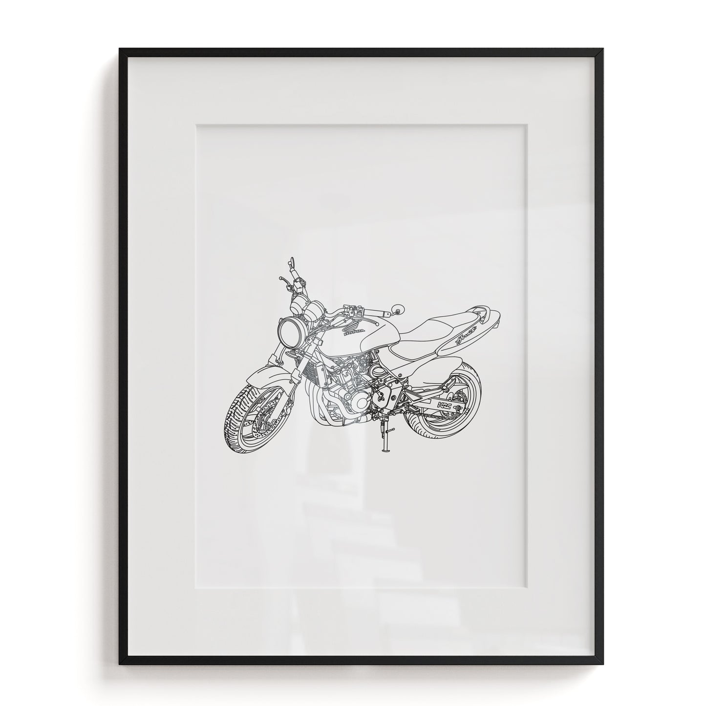 Custom Line Art Motorbike Print