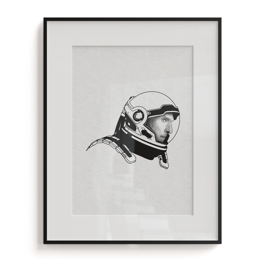 Cooper - Interstellar Blackwork Art Print