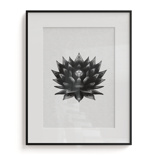 Black Lotus - Traditional Tattoo Flash Print