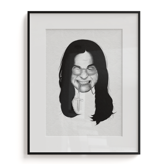 Ozzy Osbourne Blackwork Art Print
