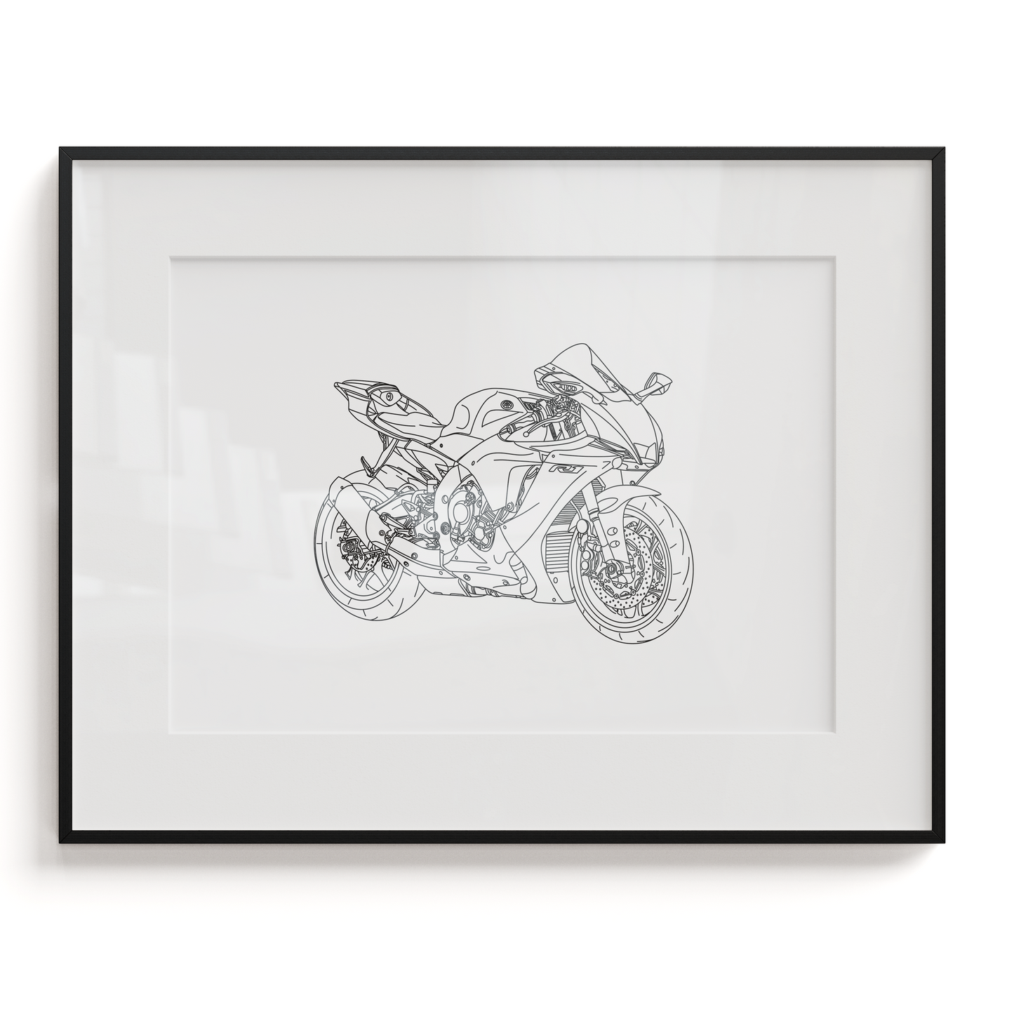 Custom Line Art Motorbike Print